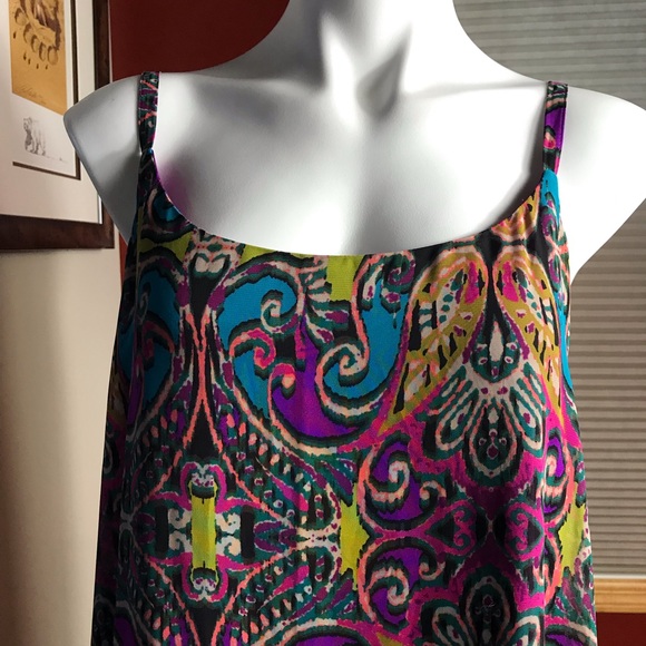 🏇Lane Bryant Colorful Paisley Dress with Purple Accents - Picture 3 of 10